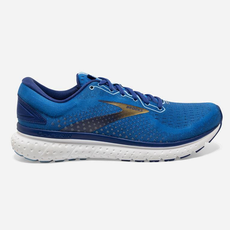 Brooks Glycerin 18 Australia - Men's Road Running Shoes - Blue/Mazarine/Gold (073495-SAM)